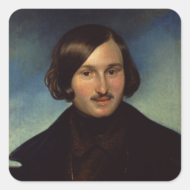 Adesivo Quadrado Retrato de Nikolay Gogol, 1841 (Frente)