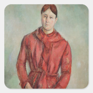 Adesivo Quadrado Retrato de Paul Cezanne   da senhora Cezanne