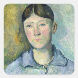 Adesivo Quadrado Retrato de Paul Cezanne da senhora Cezanne,