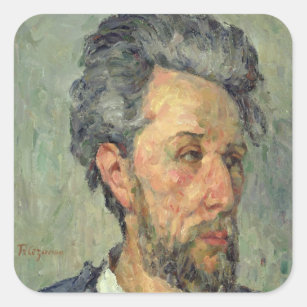 Adesivo Quadrado Retrato de Paul Cezanne   do vencedor Chocquet,
