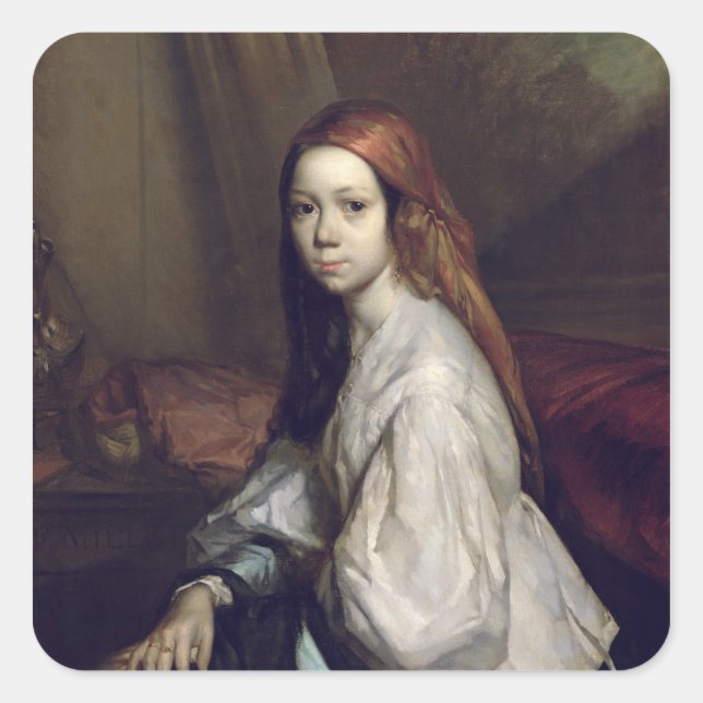 Adesivo Quadrado Retrato de Pauline Ono (Frente)