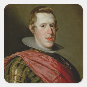 Adesivo Quadrado Retrato de Philip IV na armadura, 1628