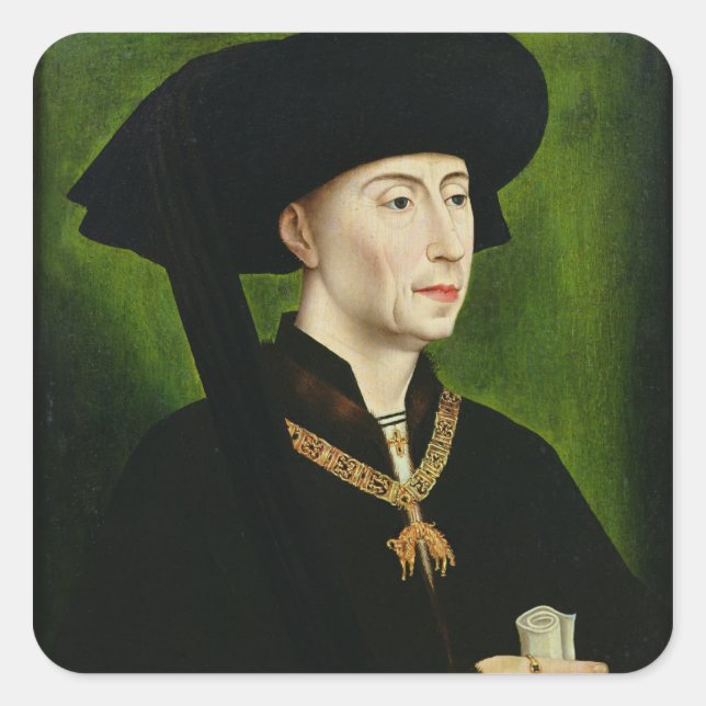 Adesivo Quadrado Retrato de Philippe Bon Duc de Bourgogne (Frente)