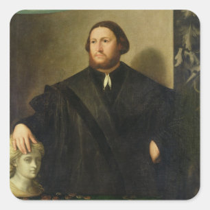 Adesivo Quadrado Retrato de Raphaele Grassi (óleo em canvas)