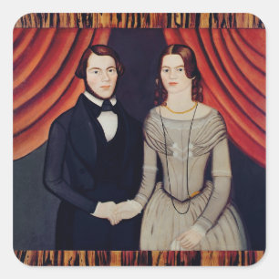 Adesivo Quadrado Retrato de recém-casados