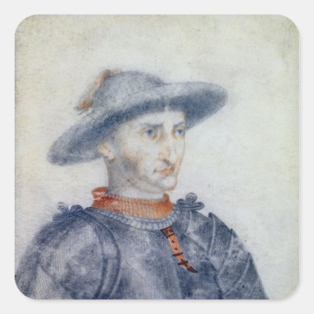 Adesivo Quadrado Retrato de Rene I Duque de Anjou (Frente)