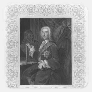 Adesivo Quadrado Retrato de Richard Boyle, conde de Burlington