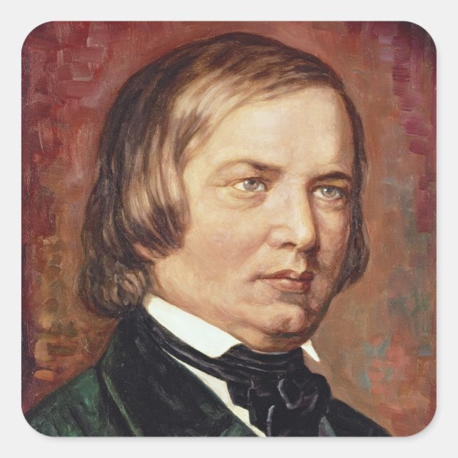 Adesivo Quadrado Retrato de Robert Schumann (Frente)
