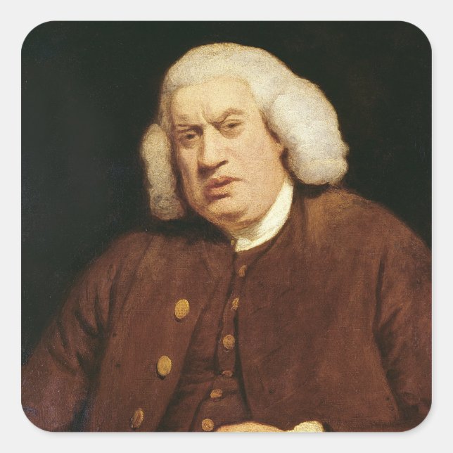 Adesivo Quadrado Retrato de Samuel Johnson (Frente)