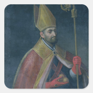 Adesivo Quadrado Retrato de São Nicolau, 1700 (óleo em canvas)