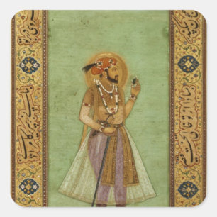 Adesivo Quadrado Retrato de Shah Jahan, 1631, Mughal