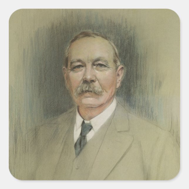 Adesivo Quadrado Retrato de Sir Arthur Conan Doyle (Frente)
