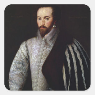 Adesivo Quadrado Retrato de Sir Walter Raleigh 1588