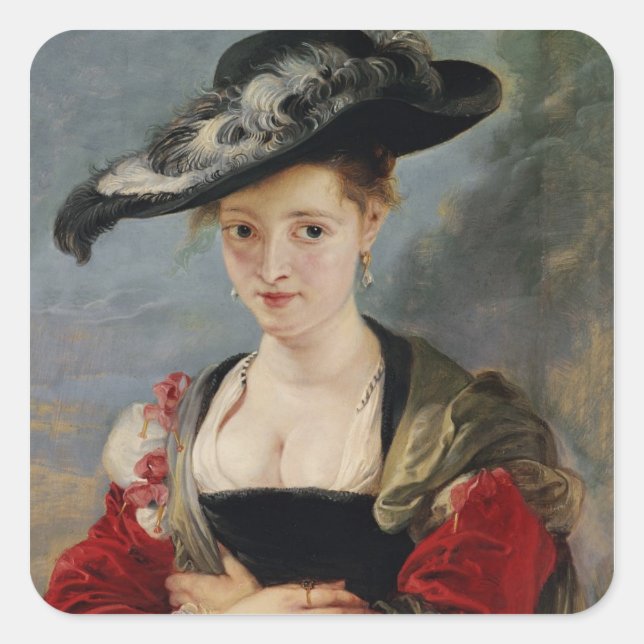 Adesivo Quadrado Retrato de Susanna Lunden (Le Chapeau de Pail) (Frente)