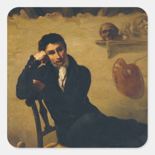 Adesivo Quadrado Retrato de um artista em seu estúdio