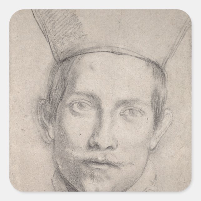 Adesivo Quadrado Retrato de um Cardeal 2 (Frente)