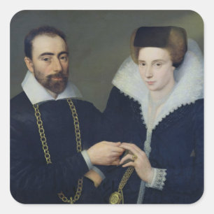Adesivo Quadrado Retrato de um casal