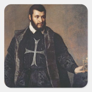 Adesivo Quadrado Retrato de um cavaleiro da ordem de Malta