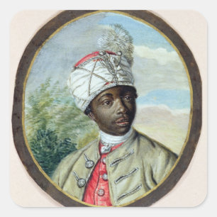 Adesivo Quadrado Retrato de um homem novo (w/c e bodycolour no vel