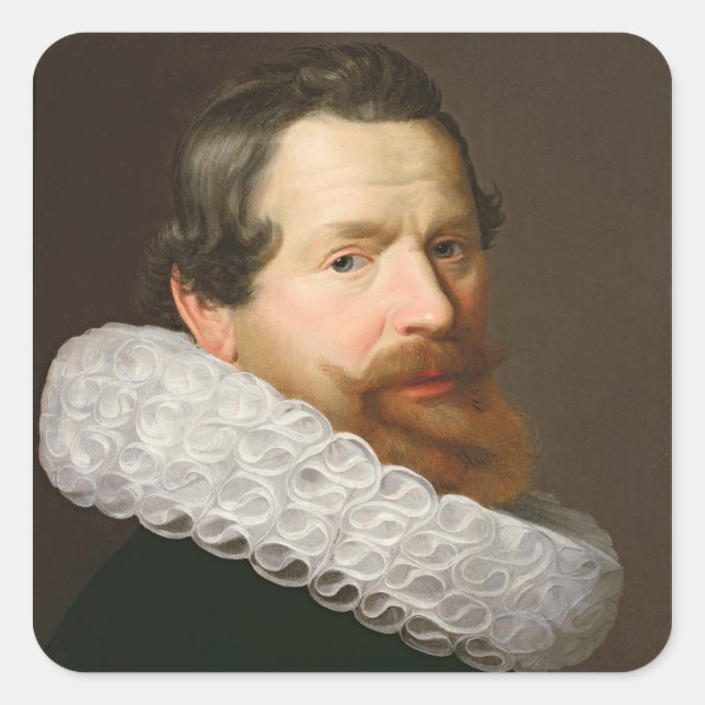 Adesivo Quadrado Retrato de um Homem Vestindo um Piso (Frente)