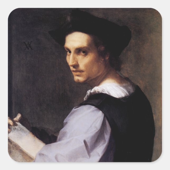 Adesivo Quadrado Retrato de um Jovem (Frente)