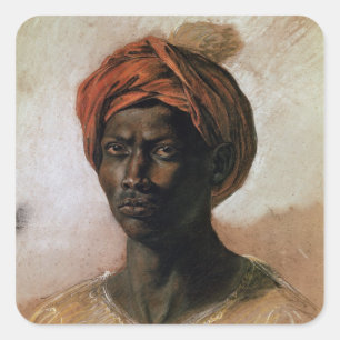 Adesivo Quadrado Retrato de um turco em um turbante, c.1826