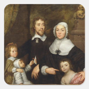 Adesivo Quadrado Retrato de uma família, provavelmente de que do