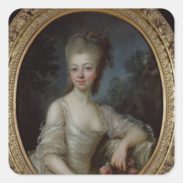 Adesivo Quadrado Retrato de uma Menina, 1775 (Frente)