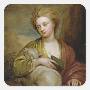 Adesivo Quadrado Retrato de uma mulher como St. Agnes, tradicional
