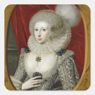 Adesivo Quadrado Retrato de uma mulher, possivelmente algodão de
