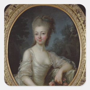 Adesivo Quadrado Retrato de uma rapariga, 1775