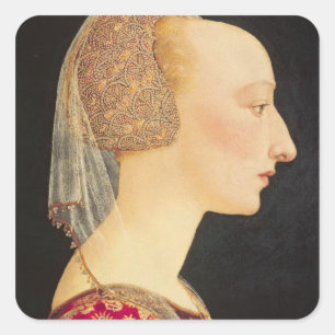 Adesivo Quadrado Retrato de uma senhora no vermelho, 1460-70