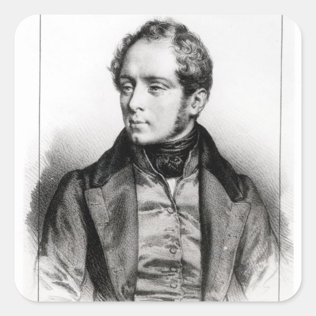 Adesivo Quadrado Retrato de Vincenzo Bellini (Frente)