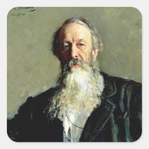 Adesivo Quadrado Retrato de Vladimir Stasov, 1883