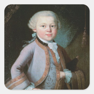 Adesivo Quadrado Retrato de Wolfgang Amadeus Mozart