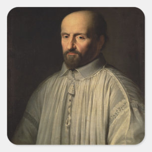 Adesivo Quadrado Retrato do abade do santo Cyran, c.1643 (óleo