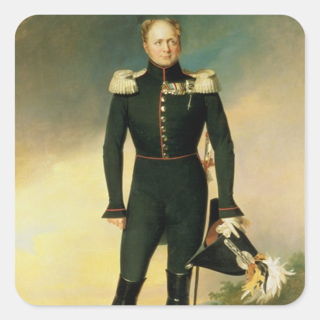 Adesivo Quadrado Retrato do Imperador Alexandre I 1825 (Frente)