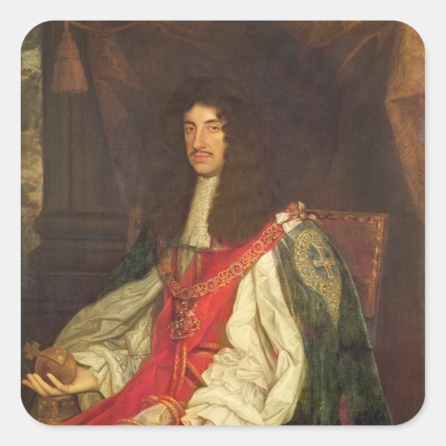 Adesivo Quadrado Retrato do Rei Carlos II, c.1660-65 (Frente)