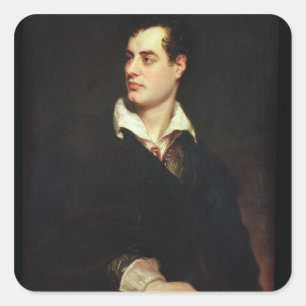 Adesivo Quadrado Retrato do senhor Byron (1788-1824) (óleo em