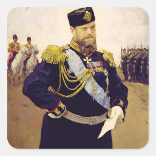Adesivo Quadrado Retrato do Tsar Alexander III, 1900
