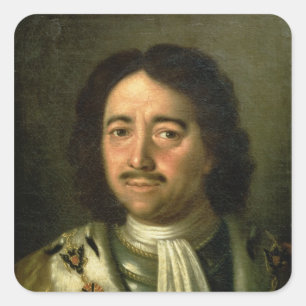 Adesivo Quadrado Retrato do Tsar Peter mim o grande 1772