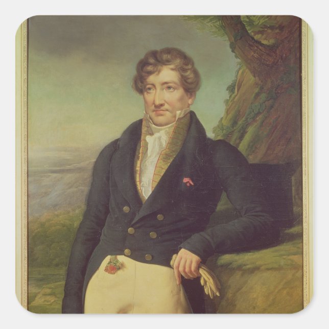 Adesivo Quadrado Retrato do Zoólogo francês (Frente)