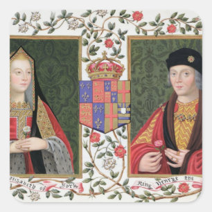 Adesivo Quadrado Retrato dobro de Elizabeth de York (1465-1503) a