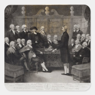 Adesivo Quadrado Retrato dos membros médicos da sociedade de