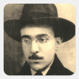 Adesivo Quadrado Retrato e Assinatura de Fernando Pessoa