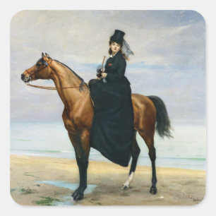 Adesivo Quadrado Retrato equestre da senhorita Croizette
