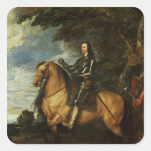 Adesivo Quadrado Retrato equestre de Charles mim c.1637-38