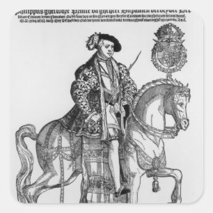 Adesivo Quadrado Retrato equestre de Philip II da espanha