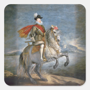Adesivo Quadrado Retrato equestre de Philip III c.1628-35