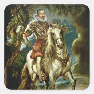 Adesivo Quadrado Retrato equestre do duque de Lerma 1603